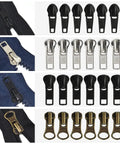 24Pcs Zipper Sliders Replacement Kit With Stops For Metal Plastic Nylon Coil Jackets Sizes 5 And 7, black and silver sliders