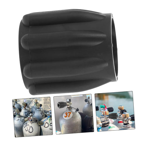 Diving Tank Valve Replacement Part For Scuba Tanks Easy Install Accessory With Durable Build, black rubber diving tank handle.