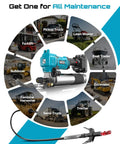 Cordless Electric Grease Gun Kit With 10000 PSI Output Quick Release Coupler 39.4 Inch Flex Hose Dual Batteries 6.4 Oz Per Minute Flow Heavy Duty Lubrication Tool For Truck Car Tractor 2026 Upgraded Edition, shown with various vehicle maintenance applications.