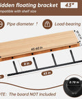 Beefy Heavy Duty Floating Shelf Brackets 43x8x1 Inch Hidden Black Metal Fireplace Mantel Brackets with 43 in shelf diagram