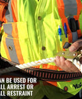 Person holding 50 Foot Vertical Lifeline Assembly For Fall Protection Lanyard And Rope Grab System With Shock Absorber on site
