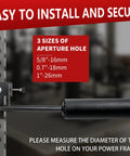 Nordic Leg Roller For Rack Mounted Pro Grade Home Gym, adjustable 3 aperture sizes shown for secure installation