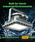 Heavy Duty Led Explosion Proof Flood Light Built Tough For Hazardous Work Zones With Real American Grit And Serious Lumen Kick For Factories Chemical Plants And Industrial Docks, angled view showing dust and corrosion resistance.