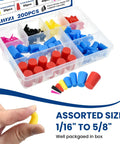 Top Grade 200 Pc Silicone Rubber Tapered Plug Kit With 8 Sizes Ranging From 1/16 Inch To 5/8 Inch Ideal Versatile Stopper Set For Any Project Or Diy Fixin Around The House And Garage Today. assorted silicone rubber tapered plugs in storage box, 1/16 to 5/8 inch