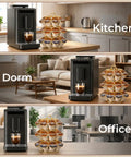 Rotating K Cup Carousel Holder 3 Tier Organizer That Fits 27 K Cups Spins 360 Degrees Anti Slip Base No Assembly Gold Finish in kitchen, dorm, office
