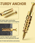 30 Packs Hollow Wall Anchors With Screws For Loose Hinges And Cabinet Doors Durable Metal Anchors To Repair Stripped Holes In Drywall Keep Picture Frames And Shelves Secure Simple Home Fix Fastener Assortment, metal wall anchor and screw