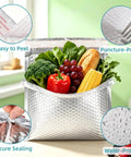 Bulk 30 Pack Thermal Bubble Mailers 9.5 X 11 Inch Insulated with vegetables and features highlighted
