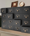 Keep Your Desk Looking Crisp And Ready To Roll With This Solid Wood Apothecary Cabinet Featuring 16 Roomy Drawers And Brass Handles.