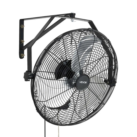 Heavy Duty 18 Inch Wall Mount Fan With IP44 Protection, 3 Speed Settings, Long Airflow Distance Up To 29.5 Feet, Adjustable Oscillation
