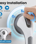 Heavy Duty 2 Pack Suction Grab Bars For Showers Rock Solid 12 Inch Handles with tool-free installation feature.