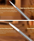 Pro Grade Wood Carving Drill Bits Set For Dremel Rotary Tool, showing two sharp high speed steel engraving blades