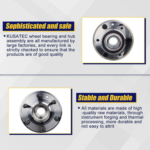 Front And Rear Wheel Hub And Bearing Assembly Drop In Replacement For Chevy Traverse 2009 2017 GMC Acadia 6 Lug, product details and features