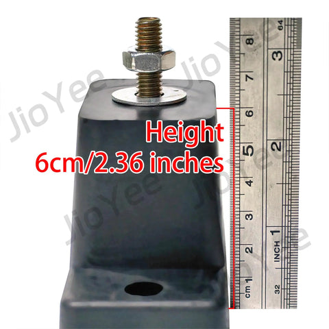 Heavy Duty Anti Vibration Mounts For Mini Split AC Outdoor Units Rubber Shock Absorber Foot Mounts with ruler showing height of 6cm