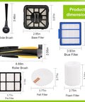 Diagram showing dimensions of replacement parts kit for IQ Series robot vacuum compatible with AV1010AE R101AE RV1001AE models.