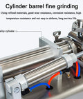 Kickass Precision Pneumatic Liquid Filling Machine, Adjustable 10 To 100 ML with stainless steel cylinder and fine grinding design.