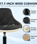 Drafting Chair With Backrest And Wheels For Office And Workshop Use Boss Level Comfort Adjustable Height Footrest PU Leather Tall Swivel Stool featuring 17.7-inch wide cushion and flexible leather