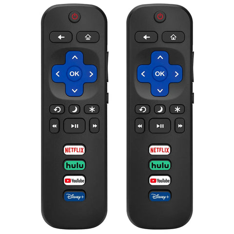 Two Pack Replacement Remote For Roku TV Compatible Smart TVs Infrared Universal Remote No Pairing Needed Just Insert Two AAA Batteries
