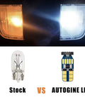 Comparison of stock bulb vs 6000K White LED Interior Light Kit for Toyota Tacoma 2016-2022 nine-piece upgrade