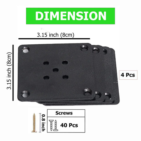 Heavy Duty Flat Metal Mounting Plates Set Of 4 For Couch And Sofa Legs Rock Solid Stability Easy Peasy No Sweat Setup For Mid Century Modern Furniture Hardware Accessories