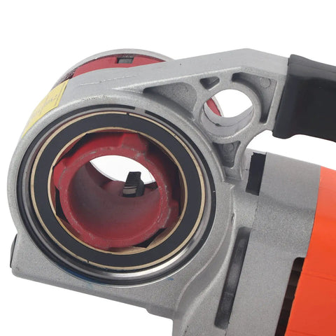 Close-up of Portable Electric Pipe Threader With Six Swappable Dies showcasing heavy duty steel housing and threading head.