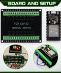 Sweet ESP32 Breakout Terminal Adapter 38 Pin 5 Pack Circuit Boards with secure green screw terminals and robust FR4 design.