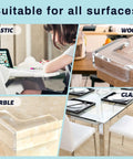 Premium Clear Silicone Corner Protectors And Table Edge Guards For Kiddos and Heavy Duty Furniture Bumpers on diverse surfaces.