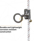 Protecta Rope Grab For 5/8-Inch Polyester And Polypropylene Lifeline Silver Mobile Follower Design With Cam Locking System