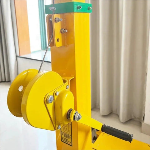 Close-up of Heavy Duty Manual Telescopic Mast Smooth Glide Push Up Extension Pole with pulley system for satellite antenna setup.