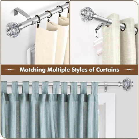 Top Notch Silver Curtain Rod Finials Replacement Ends For Drapery Rods That Fit One And Seven Eighths Inch Durable Metal Construction With A Sleek Translucent Finish To Elevate Your Window Decor And Give Your Space A Modern Casual Vibe, silver metal curtain rod finials on drapery rod