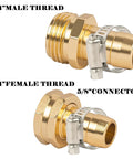 Garden Hose Repair Connector Kit With Clamps For Three Quarter Or Five Eighth Inch Aluminum Hoses Includes Four Sets Of Male And Female Fittings And Washers