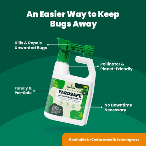 YardSafe Natural Bug Killer And Repellent For Mosquitoes, Ticks, Fleas, Mites And More, Family And Pet Safe, 1 Quart bottle