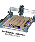 Heavy Duty Dope Hybrid Spoilboard Table For 4040 Reno CNC Router With Aluminum And MDF Expands Work Area To 600 MM X 400 MM Easy Two Step Install Stable Milling Surface, shown installed on CNC router.