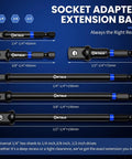 Beefy 14 Piece 1/4 Inch Impact Socket Adapter Kit With Universal Joints And Angle Drill Attachment Includes 8 Extension Bars From 65mm To 150mm Retractable Magnetic Bit Holder Heavy Duty Versatile Driver Accessory Set, 1/4 to 1/2 drive extensions