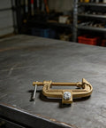 Top Tier 1000 Amp Brass Welding Earth Clamp With C Type Screw Design for Heavy Duty Shipyard Jobs And Steel Structure Projects That Won't Overheat Or Fail On Intense Work Days on metal surface.