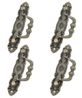 4 Pack Vintage Zinc Alloy Drawer Pulls Handles With Gold Finish For Dresser Cabinets And Furniture Antique Cabinet Knobs Retro Decor Hardware Set For Kitchen Bookcase Closets, view of four gold-finished pulls.
