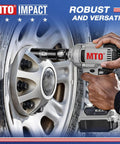 Impact wrench using Two Piece 1/2 Inch Female To 3/8 Inch Male Impact Socket Adapter on car wheel