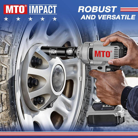 Impact wrench using Two Piece 1/2 Inch Female To 3/8 Inch Male Impact Socket Adapter on car wheel