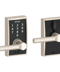 Touchscreen Keyless Lever Door Lock With Satin Nickel Finish, Century Electronic Entry Lock For Front Door with keypad
