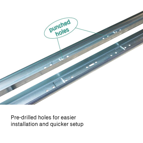 Garage Door Side Tracks Rails Replacement Kit For 8 Foot Doors With 2 Inch Rollers Galvanized Steel Vertical Tracks, pre-drilled holes
