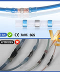 100 Pack Blue Waterproof Solder Seal Wire Connectors 16-14 AWG, Heat Shrink Butt Connectors vs other connectors comparison