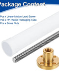 2 Pack 100mm TR6X1 Lead Screws With Brass Nut For 3D Printer Upgrade 1mm Pitch 1 Start 304 Stainless Steel Rods Includes Plastic Packaging Tube Silver