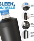 Keep Your Cans Ice Cold Straight Up With This Universal Insulated Can Cooler Sleeve That Fits 12 To 24 Oz Drinks Featuring Love Sparks Graphics. Sleek black insulated can cooler with blue cap and stainless steel. 
