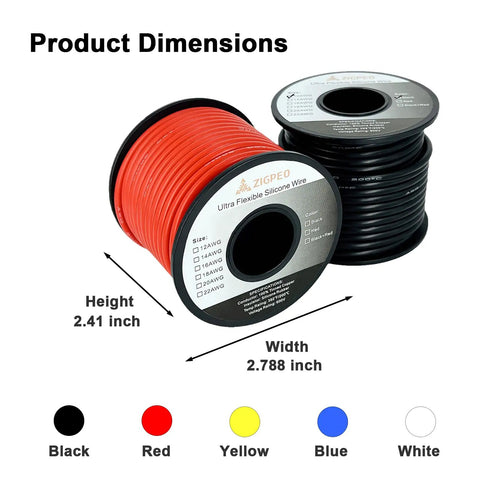 16 AWG Silicone Wire Set 50Ft Red And 50Ft Black Extra Flexible 252 Strand Tinned Copper Conductor High Temp 392F 600V