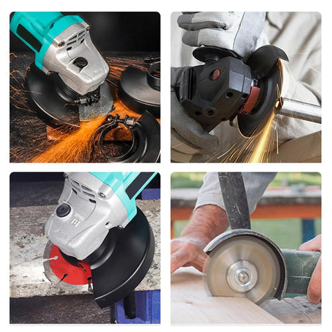 Heavy Duty Angle Grinder Guard Shield Replacement For 100 115 125 Grinders in action, showing sparks and cutting tasks