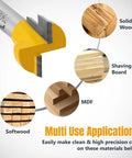 Heavy Duty T Slot Router Bits With Sharp Carbide Tips For Cutting T Track And Slatwall Grooves In Woodworks featuring solid wood, MDF, and softwood applications.