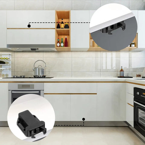 Four Pack Slick Push To Open Cabinet Latches Smooth Tap No Fuss Touch Catch Lock Self Securing Heavy Duty Drawer Hardware For Kitchen Cupboards And Wardrobes