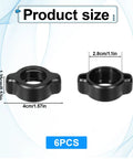 Six Pack Replacement Tightening Nuts For 17mm Ball Joint Car Mounts shown with size details in black ABS material