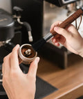 Using Two Pack Coffee Grinder Cleaning Brush With Natural Walnut Wood Handle And Black Boar Bristle For Grinders Espresso Machines Barista Tools Hanging Loop to clean grinder