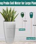 Almost 12 Inch Long Probe Soil Moisture Meter For House Plants And Outdoor Pots Deep Root Level Reading No Battery Needed