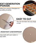 Image showing features of 8 Pack Teflon Sheets For Heat Press 12 By 16 Inch Nonstick Craft Mats For Sublimation Transfers Iron On Projects And Baking Reusable Double Sided Heat Resistant Pro Grade Quality For Easy Presses.